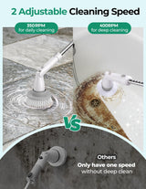 kHelfer Electric Spin Scrubber Kh8, Upgrade Cordless Shower Scrubber 8 Replacement Head, 1.5H Bathroom Scrubber Dual Speed, Shower Cleaning Brush