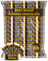 Sugar Free Chocolate Miniature Bars with Almonds - 2LB Bulk No Sugar Added Chocolate Treats - Individually Wrapped for Sharing, Gifting & Snacking