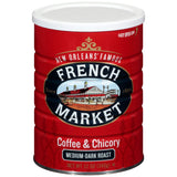 French Market Coffee Creole Medium-Dark Roast Ground Coffee & Chicory 12 oz. Canister (Pack of 3)
