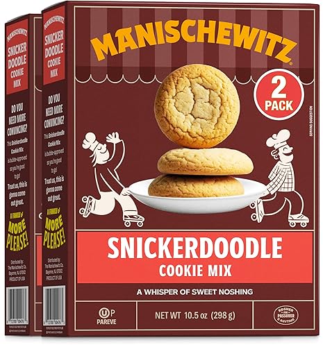 Manischewitz Snickerdoodle Cookie Mix, 10.5 oz (2 Pack) | Kosher for Passover| Dairy-Free Baking Mix | Nut Free | Cinnamon Sugar Flavor | Easy Homemade Cookies