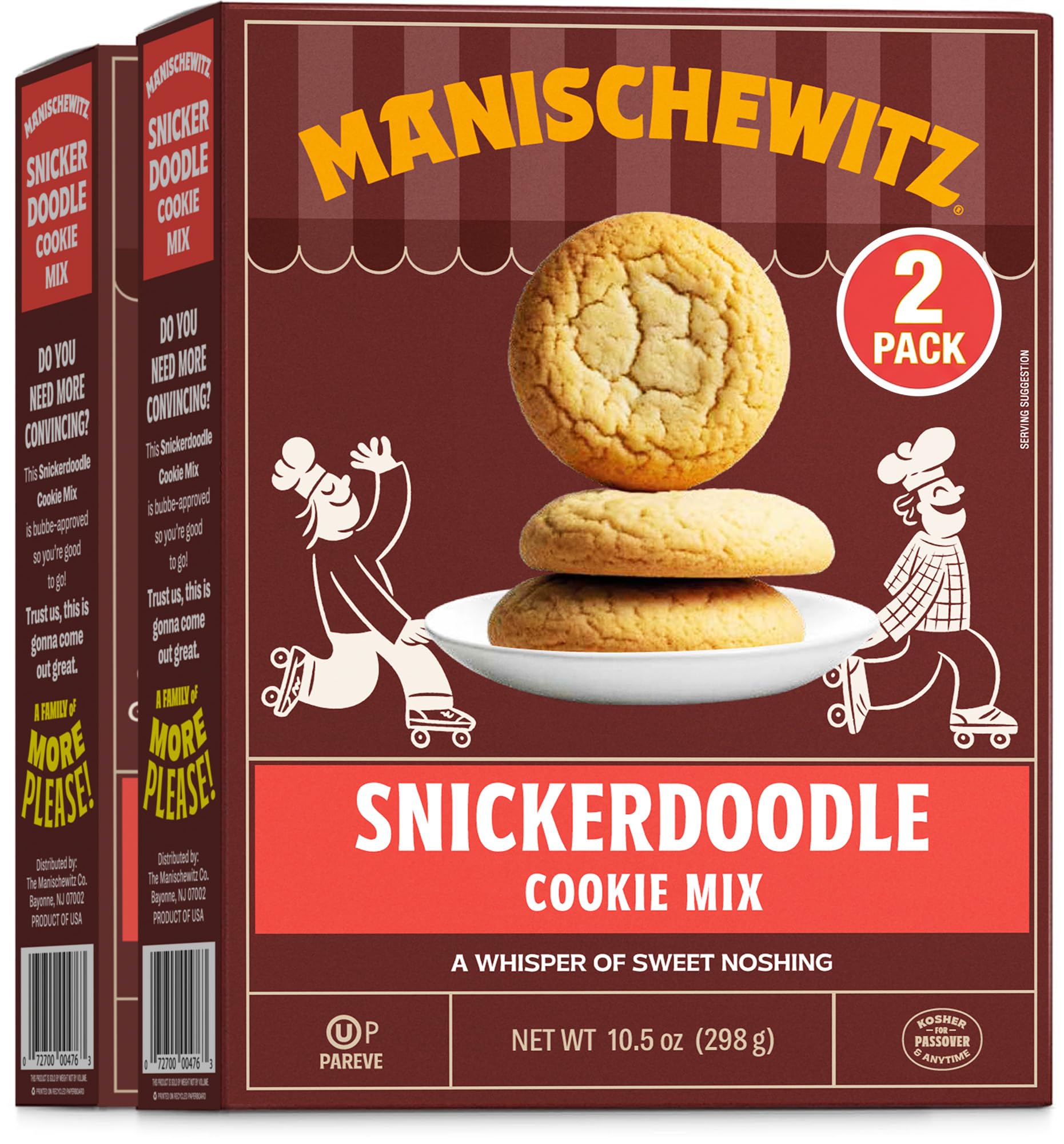 Manischewitz Snickerdoodle Cookie Mix, 10.5 oz (2 Pack) | Kosher for Passover| Dairy-Free Baking Mix | Nut Free | Cinnamon Sugar Flavor | Easy Homemade Cookies