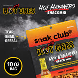 Snak Club x Hot Ones Hot Habanero Snack Mix, Spicy Snacks with Peanuts, Pretzels, Sesame Sticks, Toasted Corn & Cashews, Inspired by Hot Ones Hot