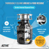Garbage Disposal Cleaner Deodorizer Tablets - 24 Pack, New Powerful XL Foaming Tablet - Fresh Citrus Foam Sink Garburator Disposer Freshener, Natural