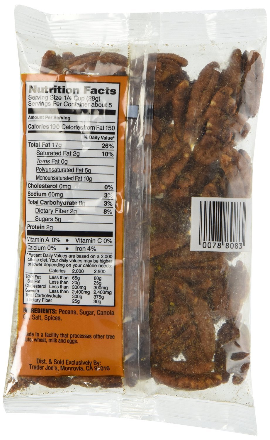 Trader Joe's Sweet and Spicy Pecans 5oz (Pack of 5)