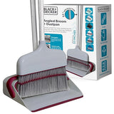 BLACK+DECKER Butler Broom & Dustpan Set - Stand-Up Design - Lightweight, Space-Saving Combo for Kitchen, Living Room, Bathroom, Lobby Floors - Home
