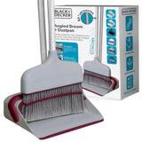 BLACK+DECKER Butler Broom & Dustpan Set - Stand-Up Design - Lightweight, Space-Saving Combo for Kitchen, Living Room, Bathroom, Lobby Floors - Home