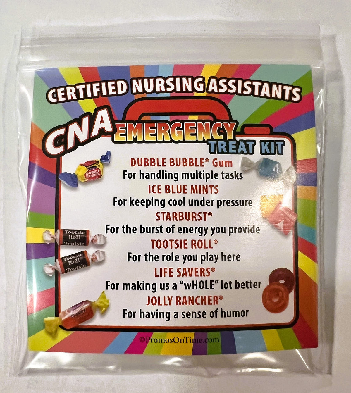 CNA (Nursing Assistants) Emergency Treat Packs (pack of 25) Fun Candy Survival Kit Gift for Certified Nurse Assistants & Staff Appreciation Week