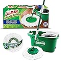 Libman Tornado Spin Mop System with Refill Heads, Microfiber Spinning Mop and Bucket with Wringer Set for Home, Floor Cleaning of Hard-Wood, Laminate