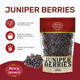 Spicy World Juniper Berries Whole 14 Ounce Bag- Pure - Great for Cooking, Drinks, Tea & More!