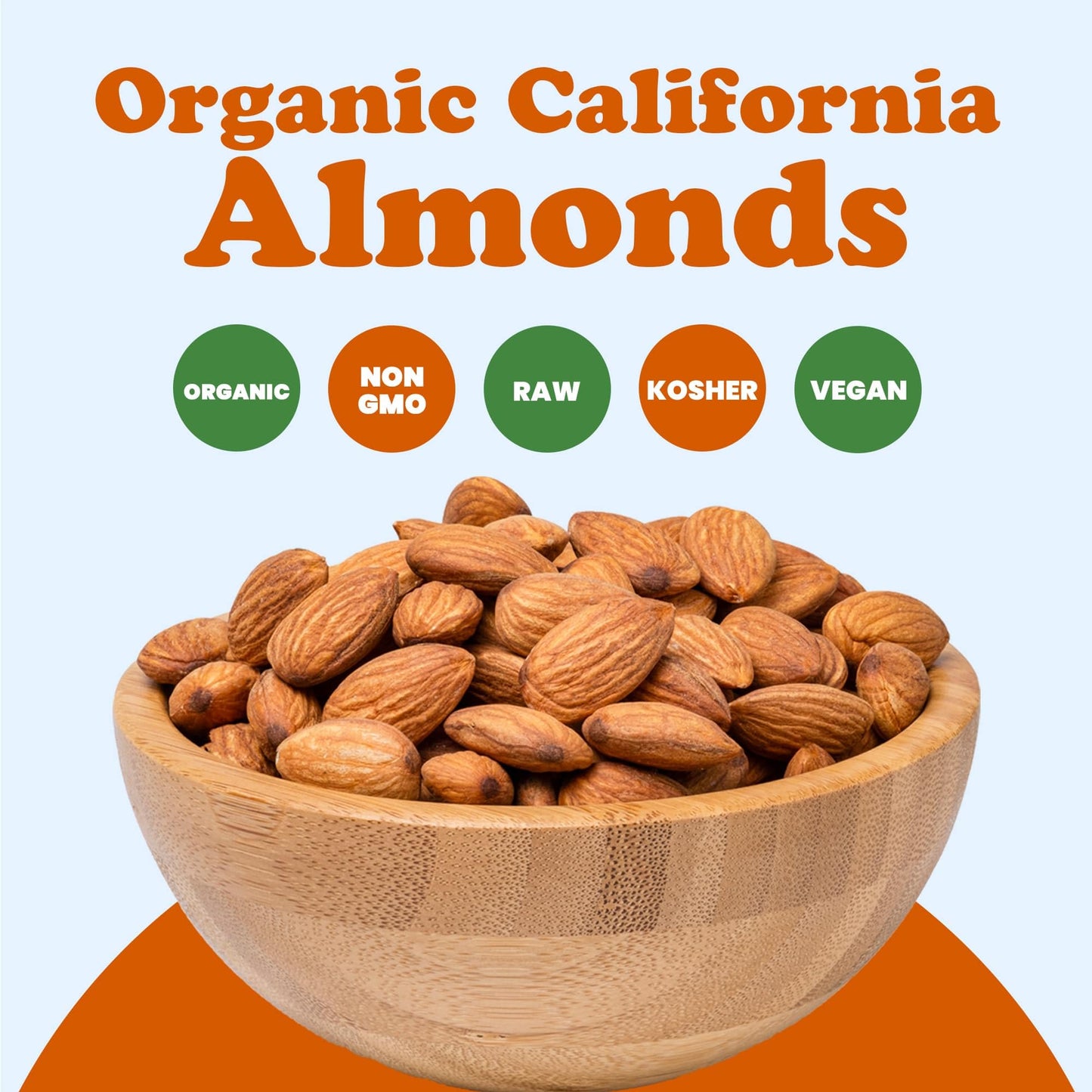 Food to Live Organic California Almonds, 5 Pounds - Non-GMO, Whole, Unsalted, Unroasted, Keto, Vegan Nuts in Bulk. Rich in Vitamin E. Snack. Great