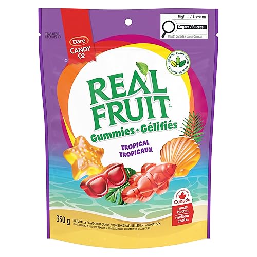 Dare RealFruit Gummies,Tropical Flavour, 350g/12.3oz., Bag, (Imported from Canada)