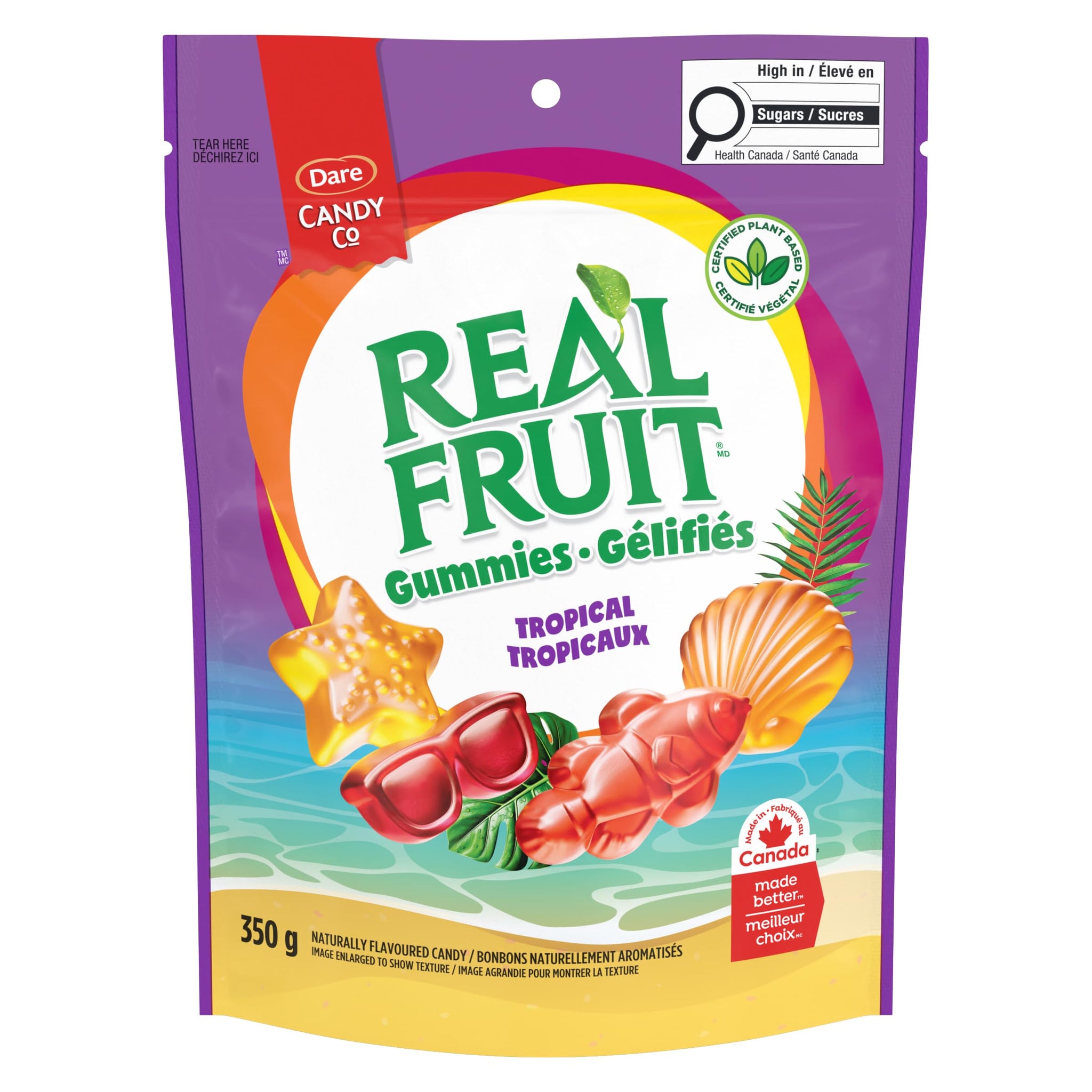 Dare RealFruit Gummies,Tropical Flavour, 350g/12.3oz., Bag, (Imported from Canada)