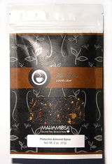 Mahamosa Pistachio Almond Spice Tea 2 oz - Loose Leaf Flavored Black Tea Blend (with pistachios, cumin, sliced almonds, coriander, pink peppercorns