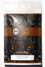 Mahamosa Pistachio Almond Spice Tea 2 oz - Loose Leaf Flavored Black Tea Blend (with pistachios, cumin, sliced almonds, coriander, pink peppercorns