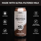 Slate Milk - Ultra Protein Shake - Chocolate - 42g Protein, 1g Sugar, 190 Calories, 2g Net Carbs - Lactose Free, No Added Sugar - Made with Ultra