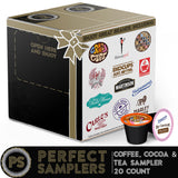 Perfect Samplers Tea Pods, Cider, Hot Chocolate, Cappuccino & Coffee Pods Variety Pack, Single Serve Coffee & K Pod Variety Pack for Keurig K Cups