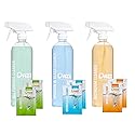 DAZZ Whole House Starter Kit (3 Reusable Spray Bottles, 6 Refills) Natural All Purpose Cleaner, Glass and Window Cleaner, and Bathroom Cleaner - Eco