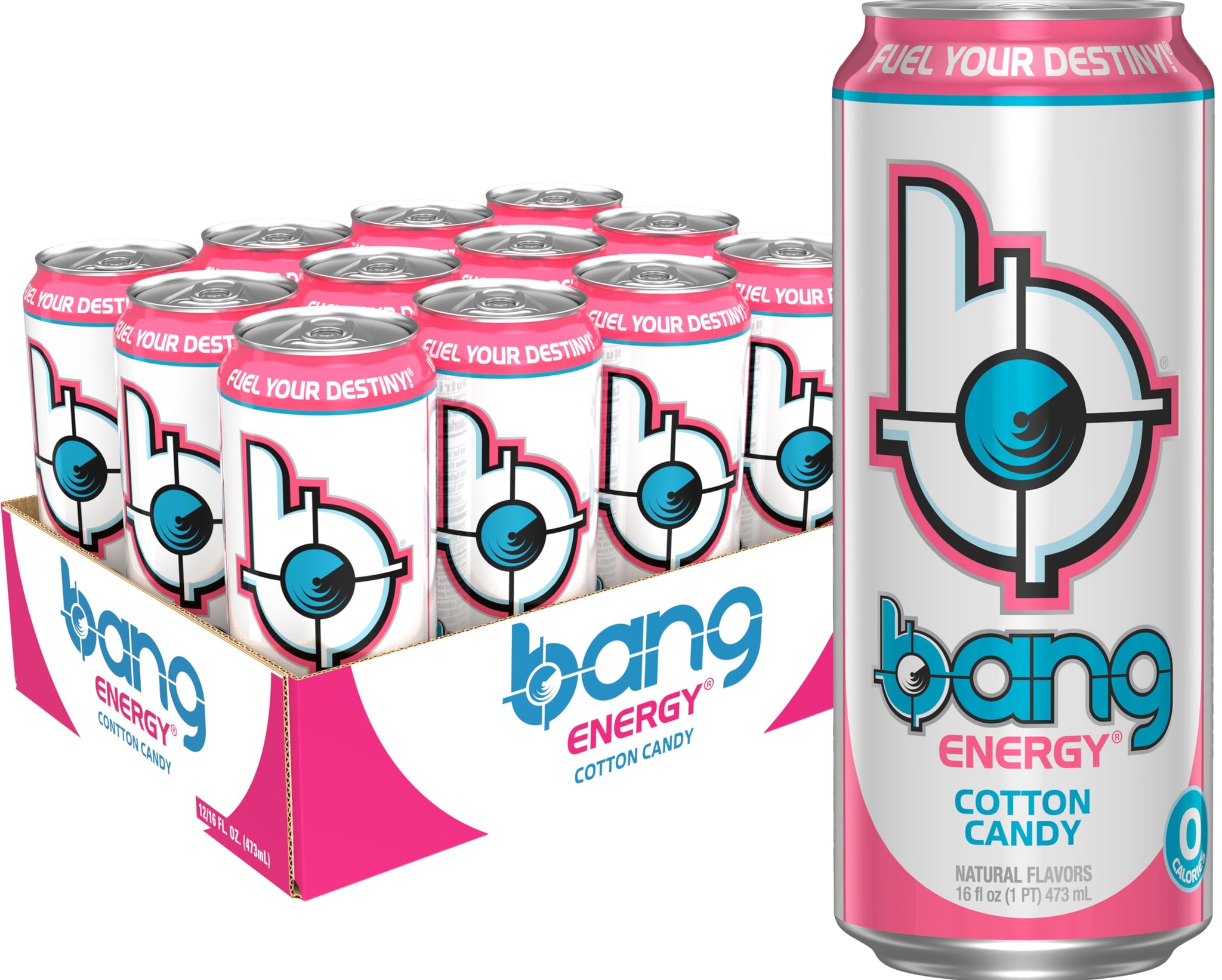 Bang Energy Cotton Candy, Sugar-Free Energy Drink, 16-Ounce
