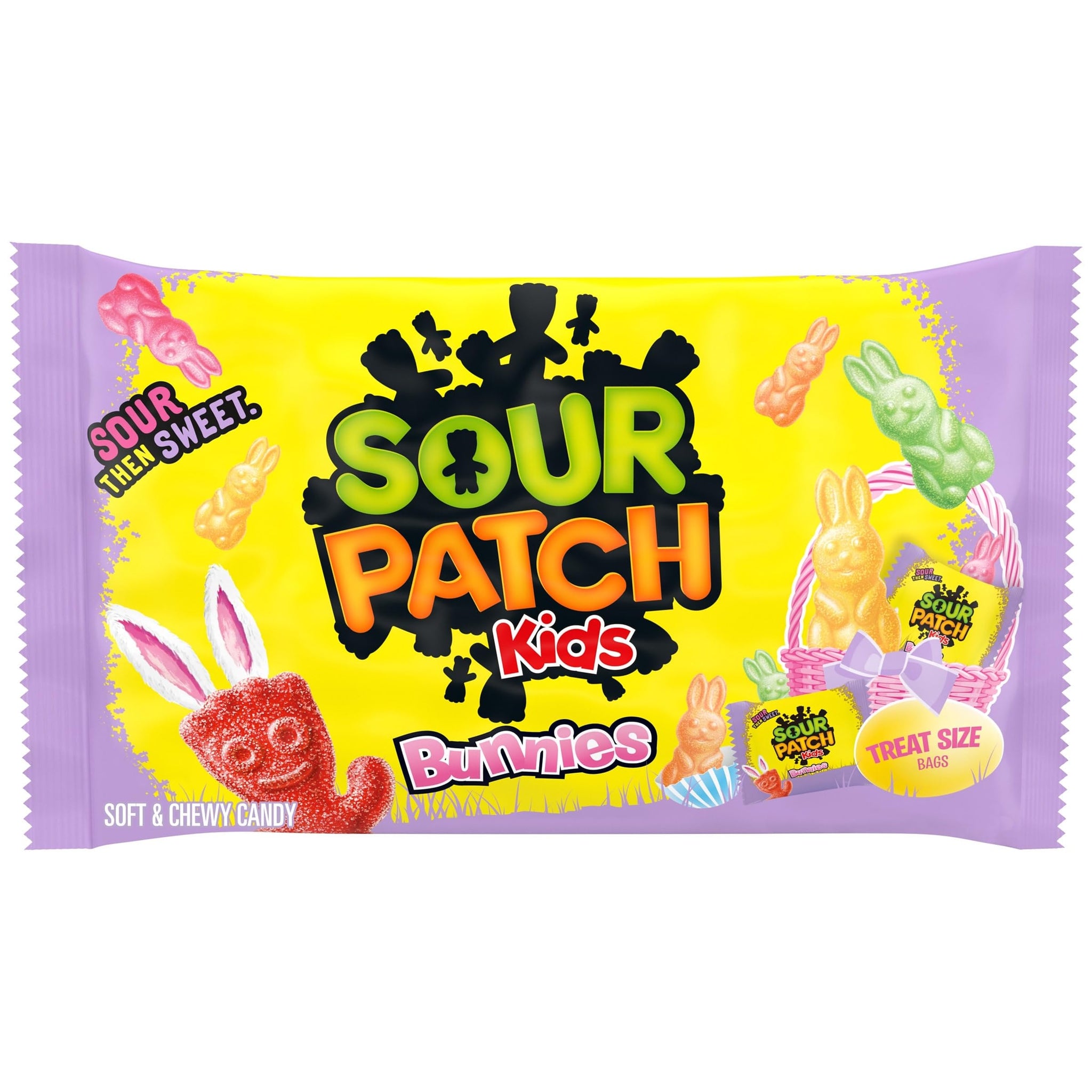 Sour Patch Kids, Bunnies Soft and Chewy Easter Candy, 18 Snack Packs