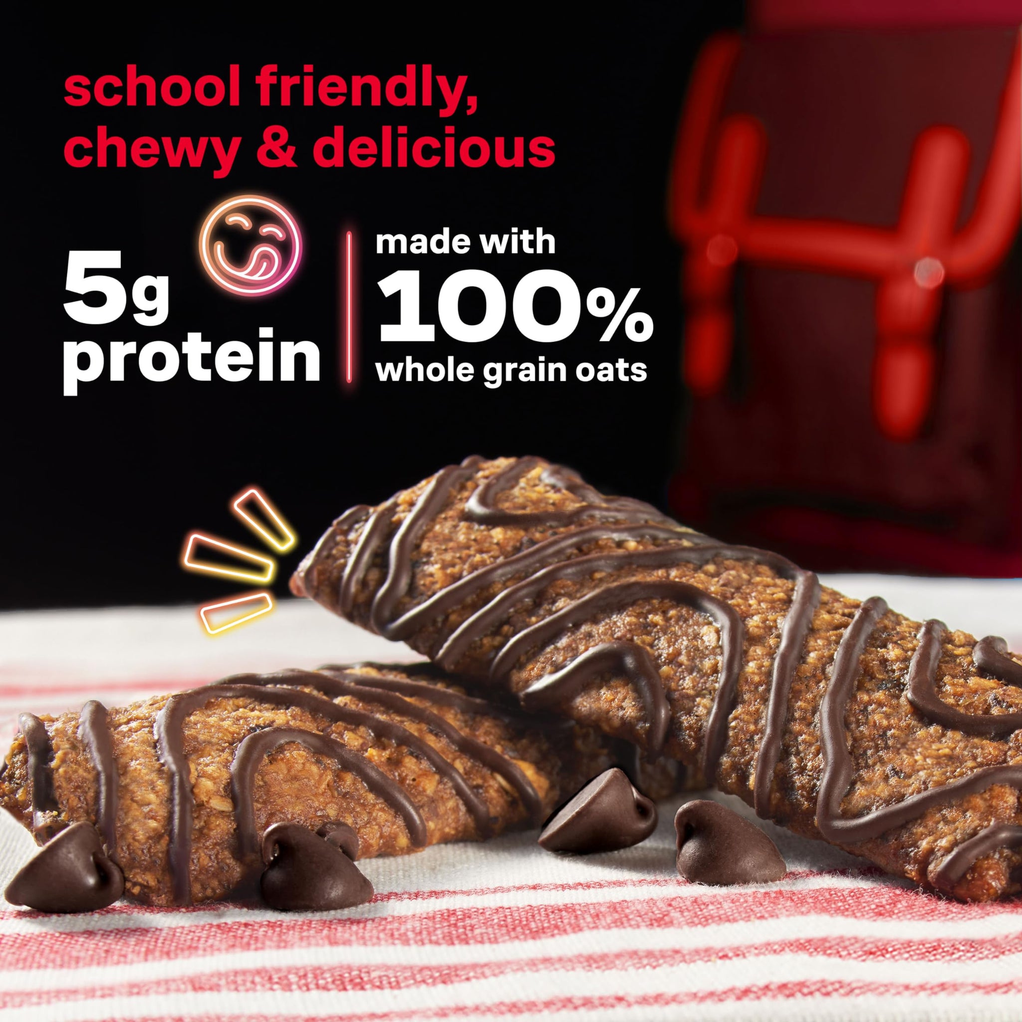 KIND Kids Granola Bars, Chocolate Chip, Gluten Free, Low Sodium, Peanut and Tree Nut Free Snacks, 5g Protein, 5 Count