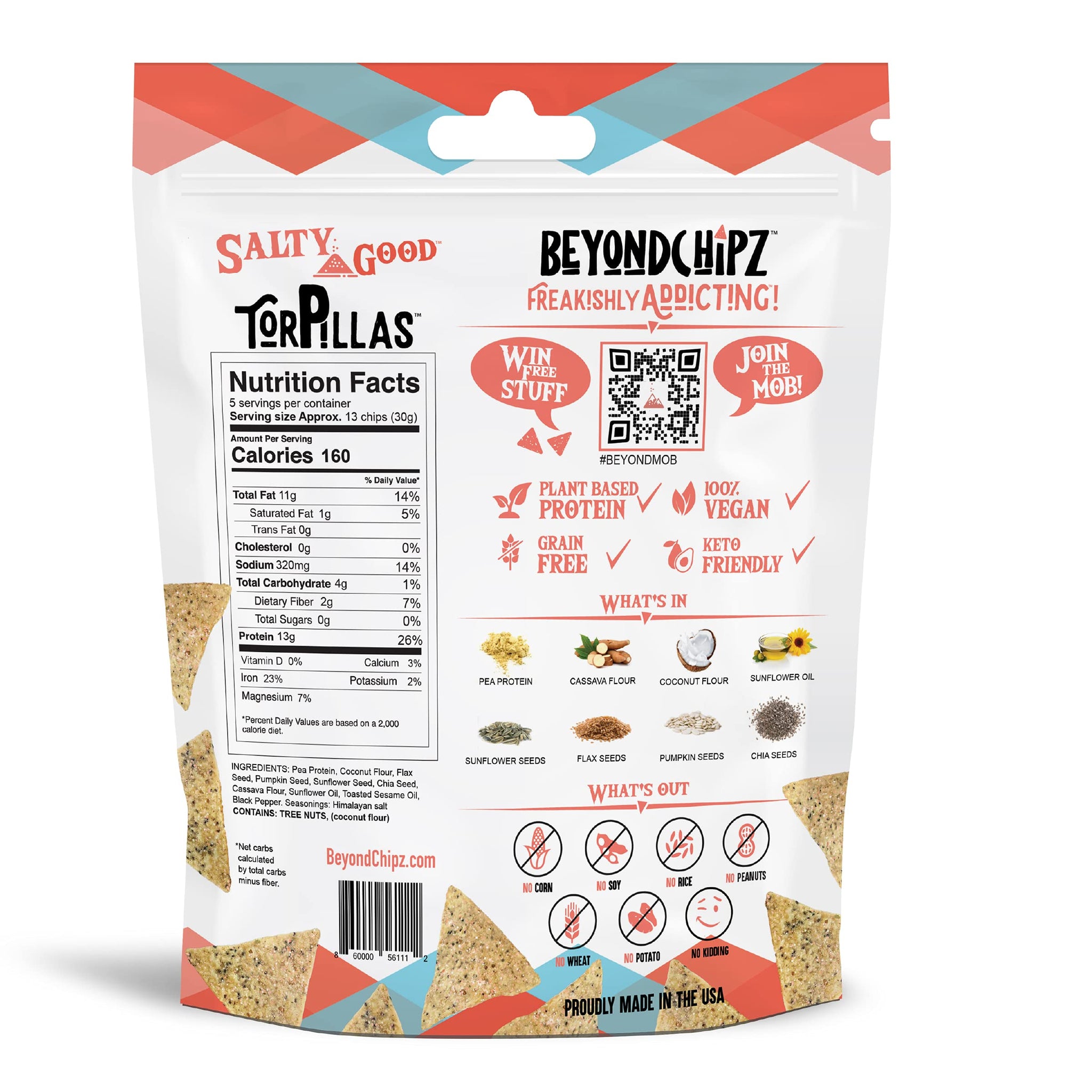 BeyondChipz Low Carb Tortilla Chips, Nacho Supreme Party Pack, Keto Friendly, Gluten Free, 5.3oz Bag, Pack of 4