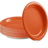 Amcrate Disposable Paper Plates Orange, 7 Inch Paper Dessert Plates, Strong and Sturdy Disposable Plate for Party, Dinner, Holiday, Picnic, or Travel