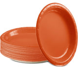 Amcrate Disposable Paper Plates Orange, 7 Inch Paper Dessert Plates, Strong and Sturdy Disposable Plate for Party, Dinner, Holiday, Picnic, or Travel