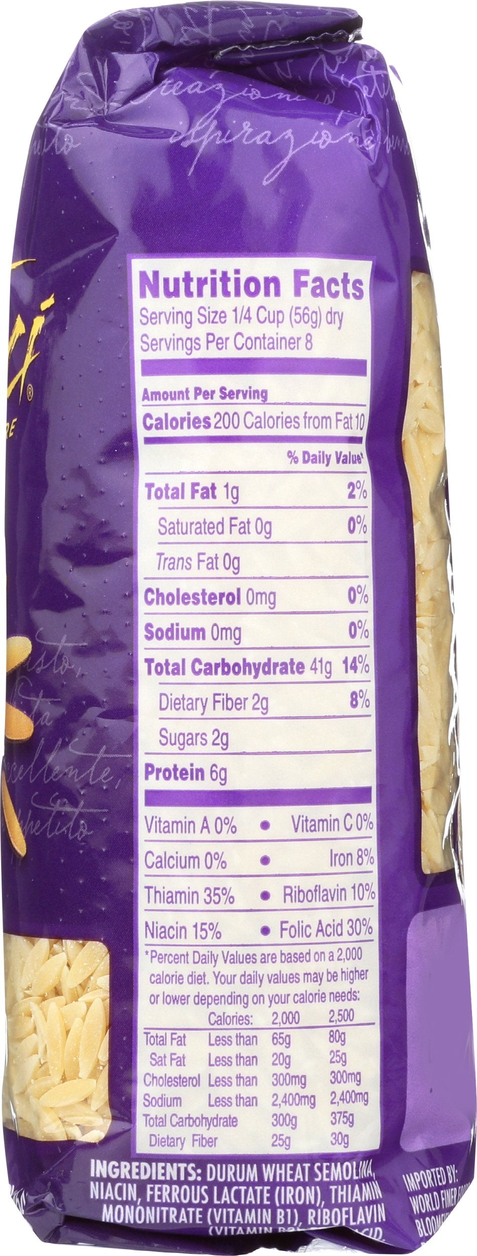 DaVinci Signature, Orzo, 16 Ounce Resealable Bags (Pack of 12)