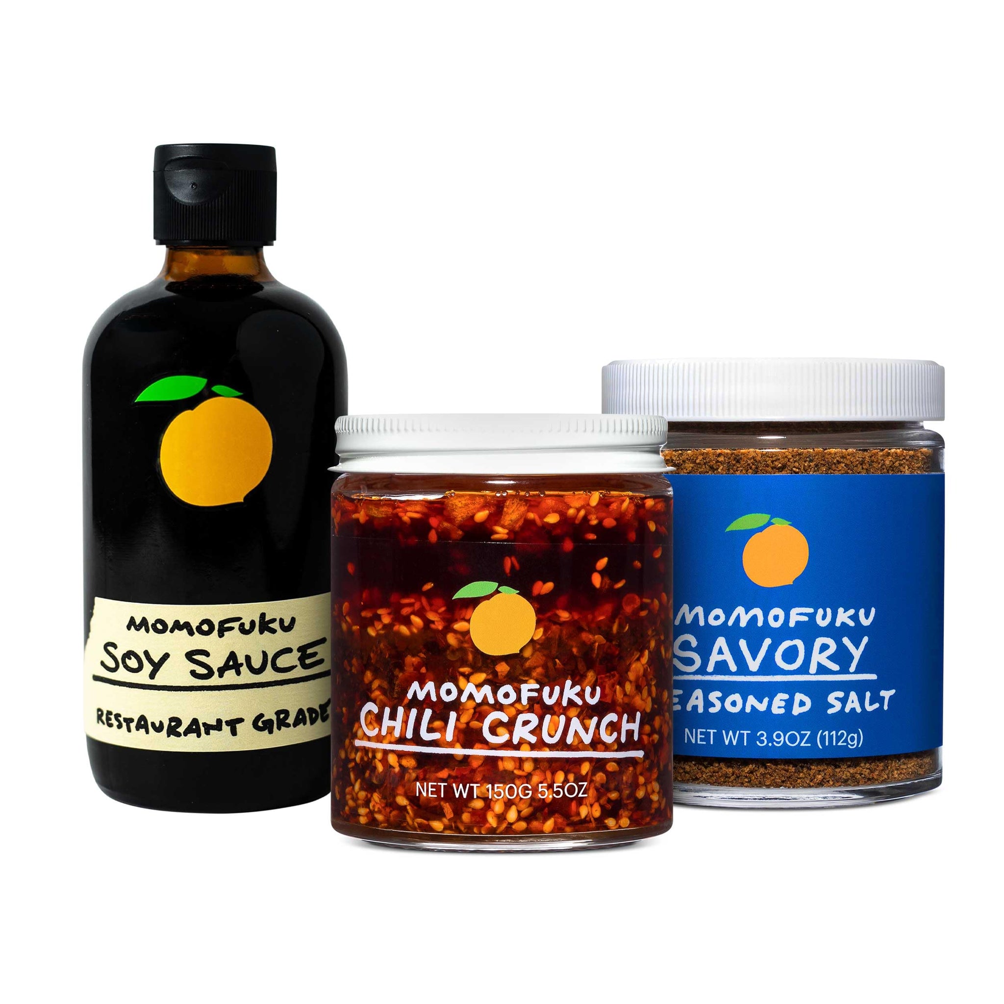 Momofuku Umami Essentials Starter Pack by David Chang, Original Chili Crunch, Soy Sauce, and Savory Salt, Chef Made for Easy at Home Cooking, Extra