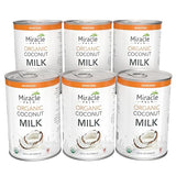 Miracle Palm Organic Coconut Milk Unsweetened - No Gums or Preservatives, Vegan, Dairy Free, Gluten Free, 13.5 Fl Oz Cans (Pack of 6)