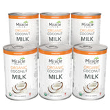 Miracle Palm Organic Coconut Milk Unsweetened - No Gums or Preservatives, Vegan, Dairy Free, Gluten Free, 13.5 Fl Oz Cans (Pack of 6)