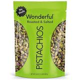 Wonderful Pistachios No Shells, Roasted & Salted Nuts, 24 Ounce Resealable Bag, Protein Snacks, Gluten Free, Healthy Snack