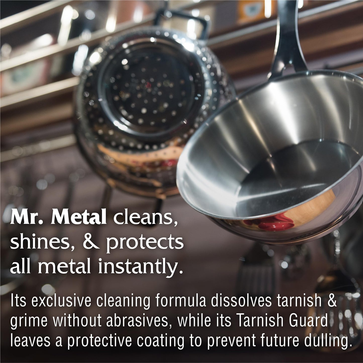 Mr. Metal Metal Polish Liquid All Metal Multipurpose Cleaner, Non-Abrasive, Instant Sterling Silver Cleaner, Brass and Stainless Steel Cleaner, Grime