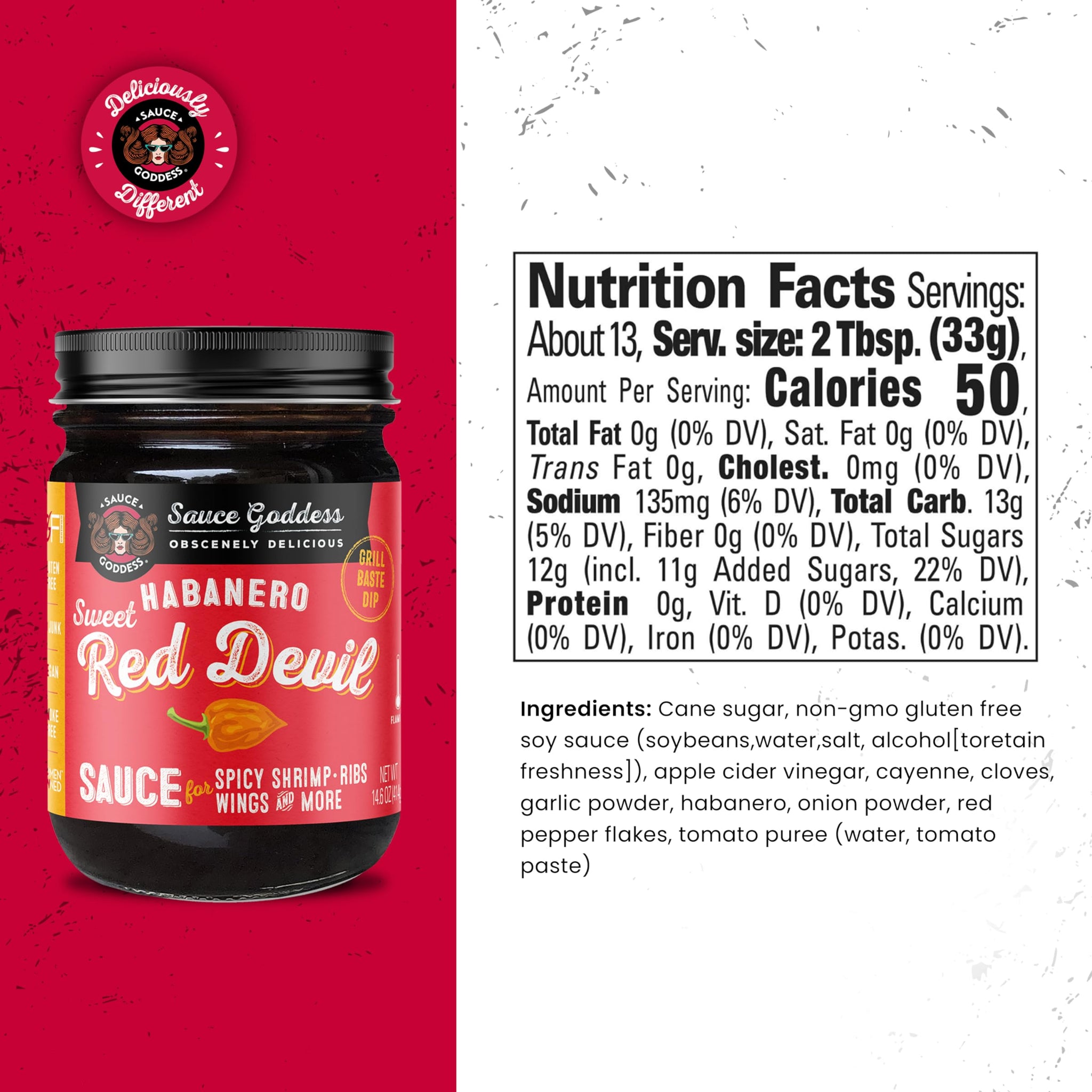 Sauce Goddess (Sweet Red Devil Habanero Sauce) BBQ Sauce - 14.6 oz (Pack of 4)