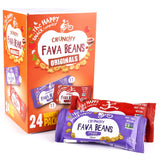 The Happy Snack Company Fava Beans Variety Pack 24 x 1 oz (Smoky BBQ Flavor and Pizza Flavor). High Fiber Vegan Protein Snacks for Adults and Kids