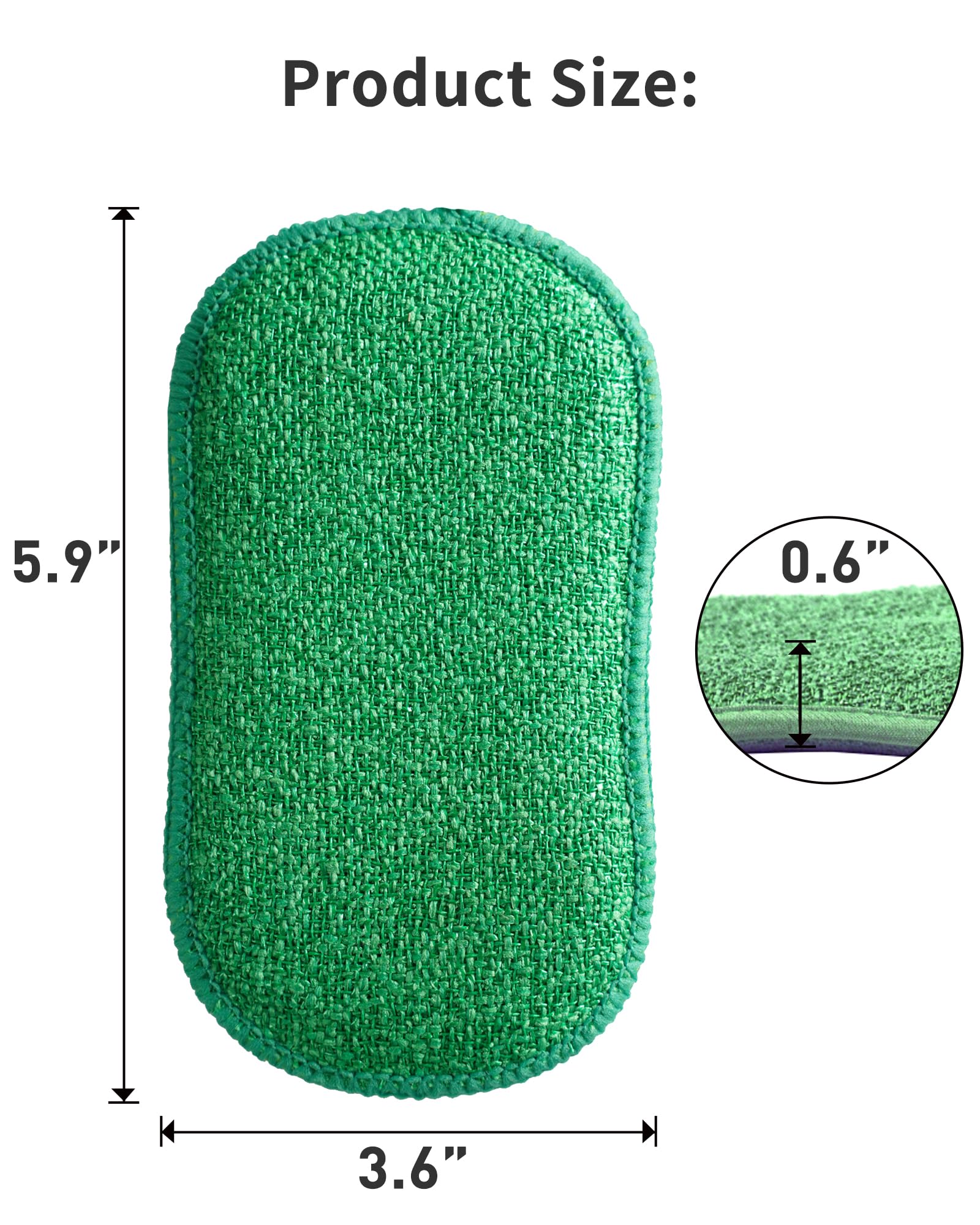 Multipurpose Kitchen Scrub Sponges 6pcs, Heavy Duty Cleaning Non-Scratch Scrub Sponge, Reusable Microfiber Sponge for Household Cleaning, Random
