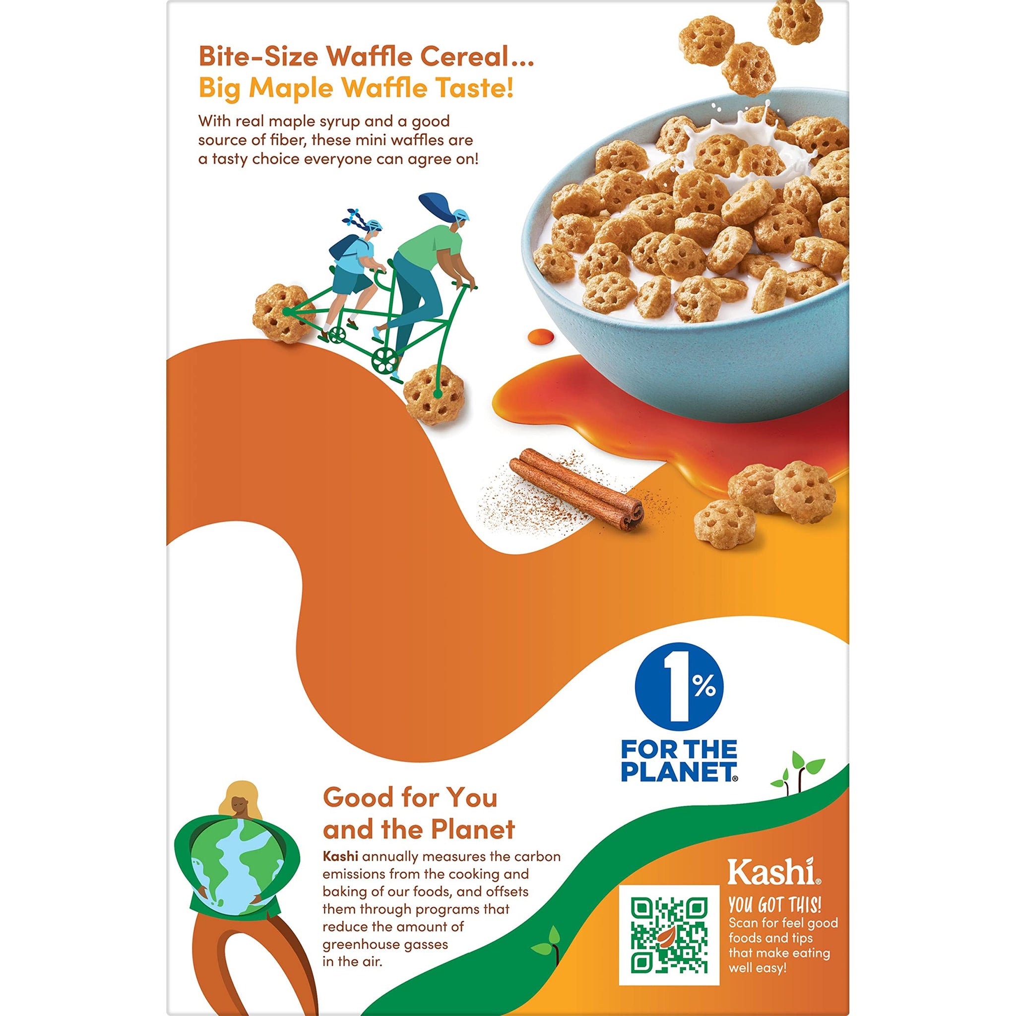 Kashi Breakfast Cereal, Vegan, Made with Whole Grains, Maple Waffle Bites, 9.5oz Box (1 Box)