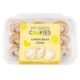 My Dad's Cookies Gluten Free Lemon Burst Cream Filled Linzer Sandwich Cookies with Powdered Sugar - Dairy-Free, Kosher, Nut-Free, Italian Style