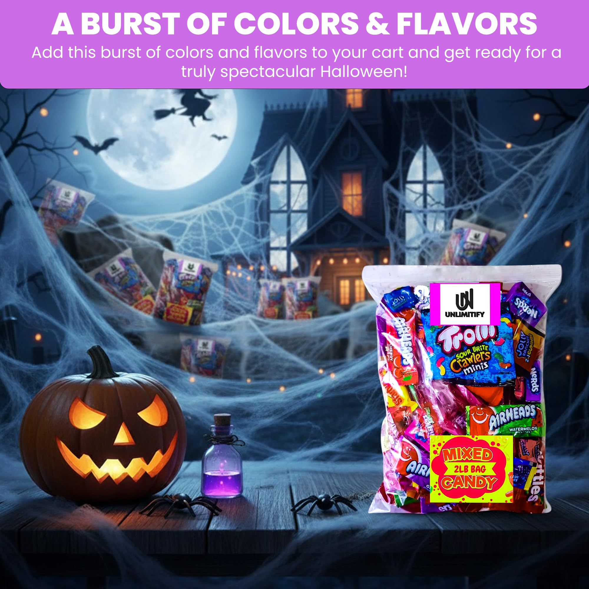 UNLIMITIFY 2 lb Assorted Candy Variety Pack - Bulk Mix for Parties, Piñatas, Goodie Bags, Halloween & Office Candy Bowl - Individually Wrapped