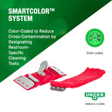 Unger Commercial Restroom Complete Mop Pack with Microfiber Flat Pad and EZ Holder for Hygienic Cleaning, SmartColor System - SMCMR