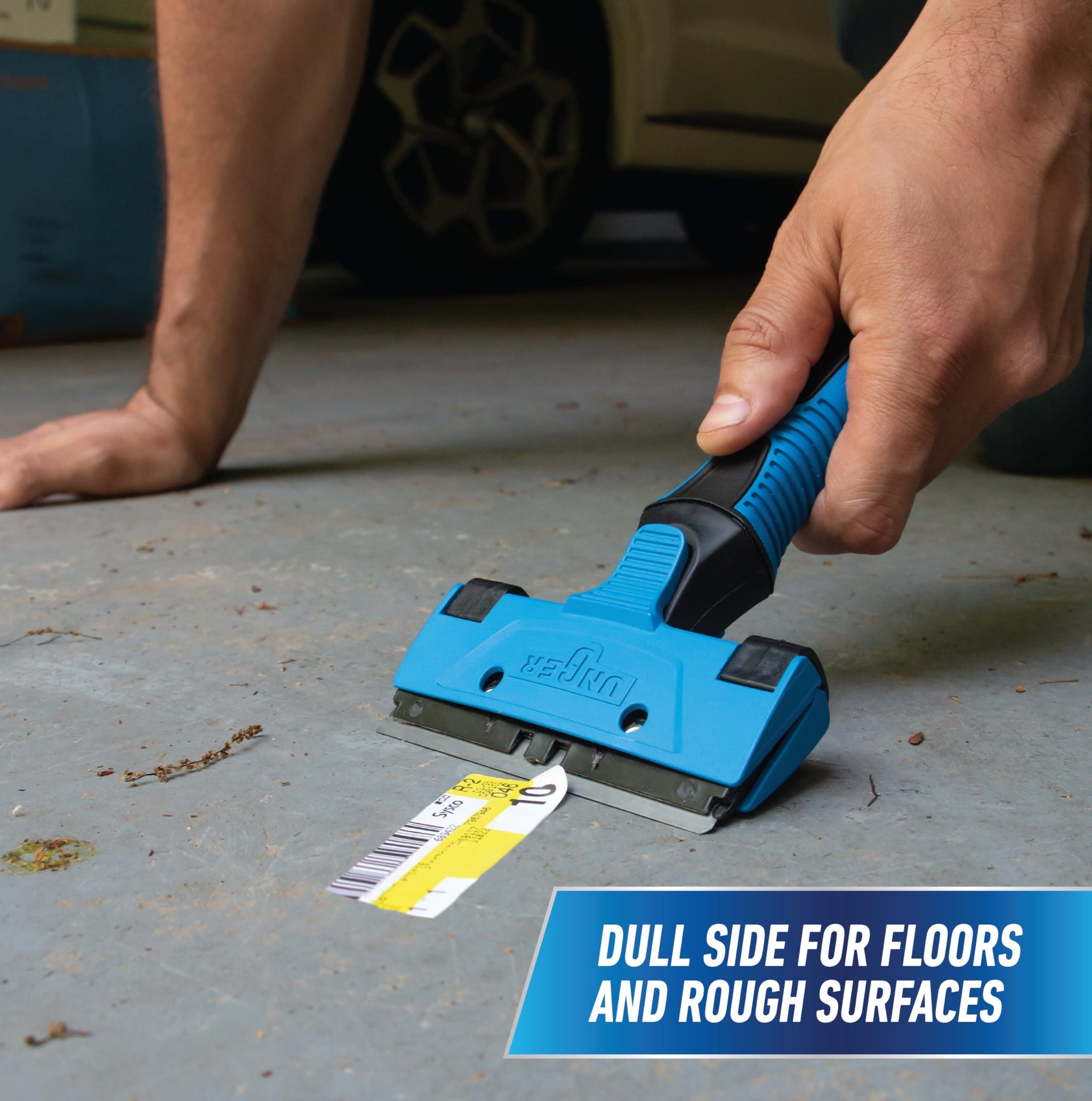 Unger Professional Connect and Clean 4" All-Purpose Scraper, Window, Glass, and Floor Scraping Tool Supplies, Adhesive Removal, Gum, Stickers, Paint