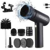 HAUSHOF Electric Spin Scrubber, Cordless Dish Scrubber Brush with 8 Replaceable Heads & 3 Speeds, Power Scrubber Electric Scrubber for Cleaning