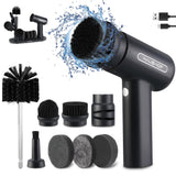 HAUSHOF Electric Spin Scrubber, Cordless Dish Scrubber Brush with 8 Replaceable Heads & 3 Speeds, Power Scrubber Electric Scrubber for Cleaning