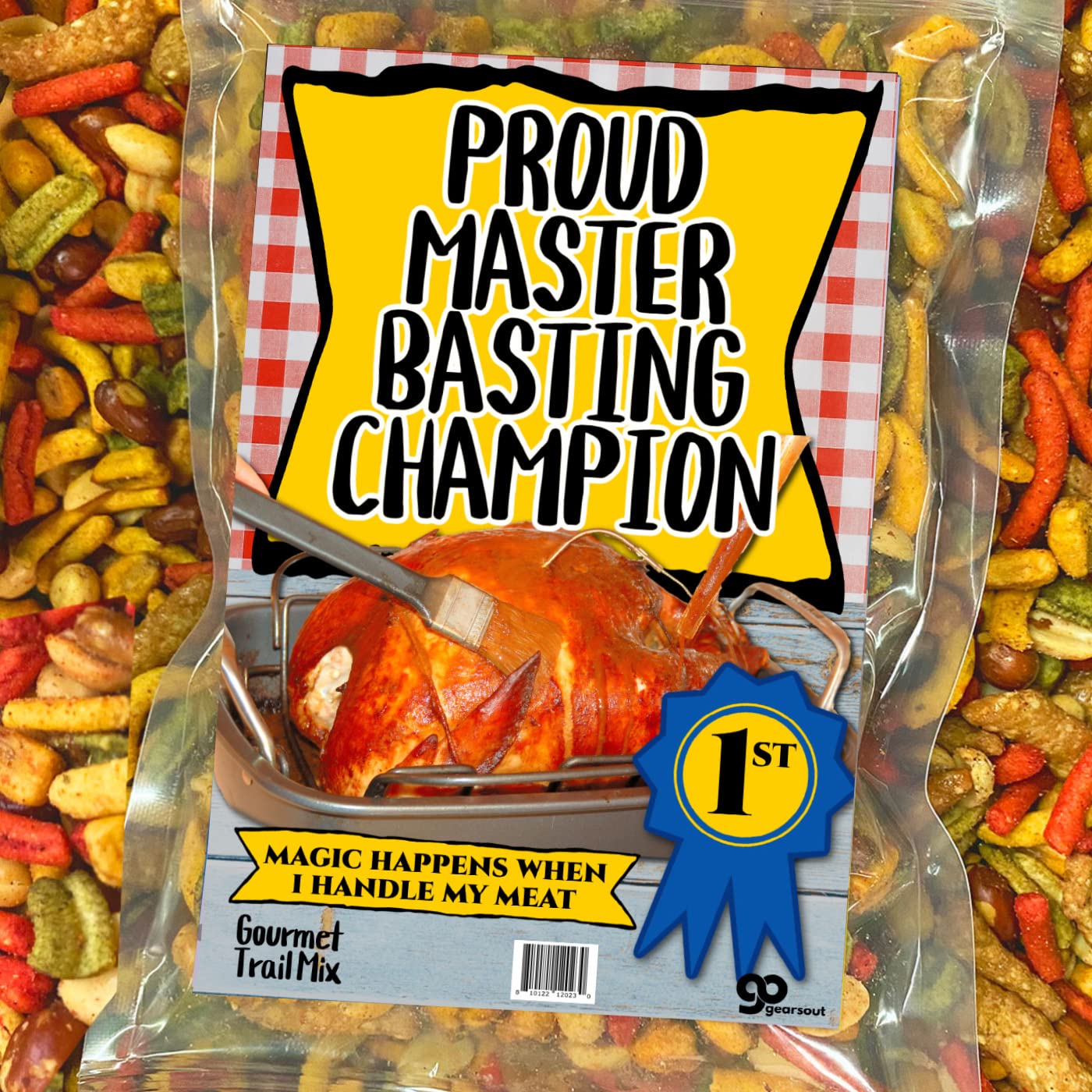 Master Basting Champion Trail Mix - Funny Meat Gifts for Mens Stockings - Turkey Baster Gag Gift for BBQ Lovers - Funny Food Gift for Grillers - Gift