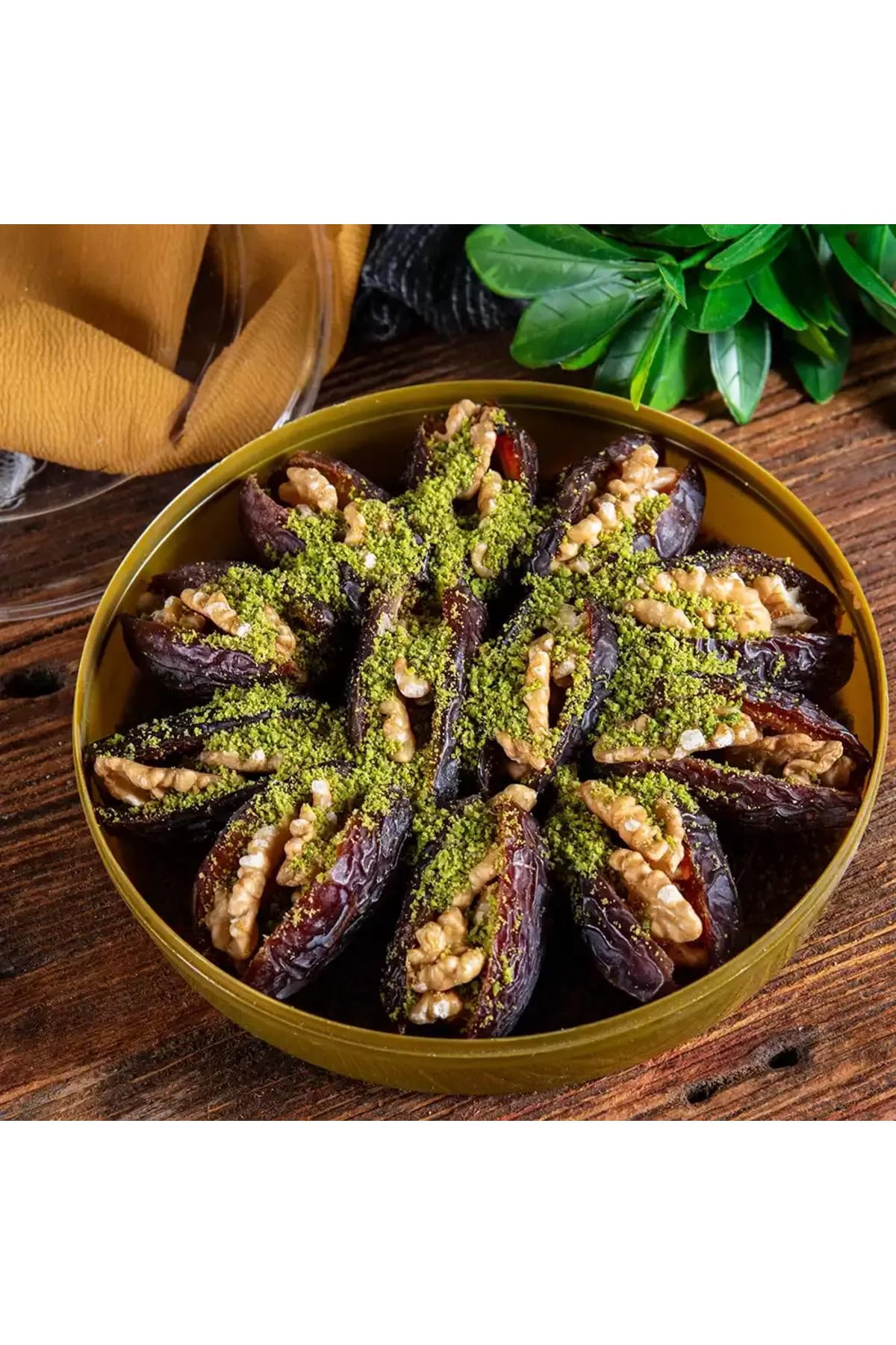 Walnut Stuffed Dates with Honey 12 oz Package, Gourmet Turkish Delight, Sweetener, Energy Snack, Dessert - One Size