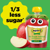 Mott's No Sugar Added Applesauce, 3.2 oz clear pouches, 4 count
