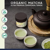 Limited Release & Nitrogen Sealed -- Harvest Organic Japanese Matcha Green Tea Powder - Hand-Picked, 1st Harvest, Ceremonial Grade Matcha, Stone