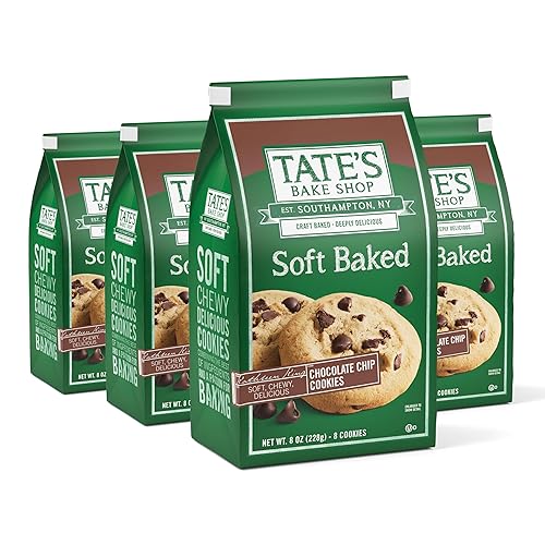 Tate's Bake Shop Soft Baked Cookies, Chocolate Chip, 4-8 oz Bags