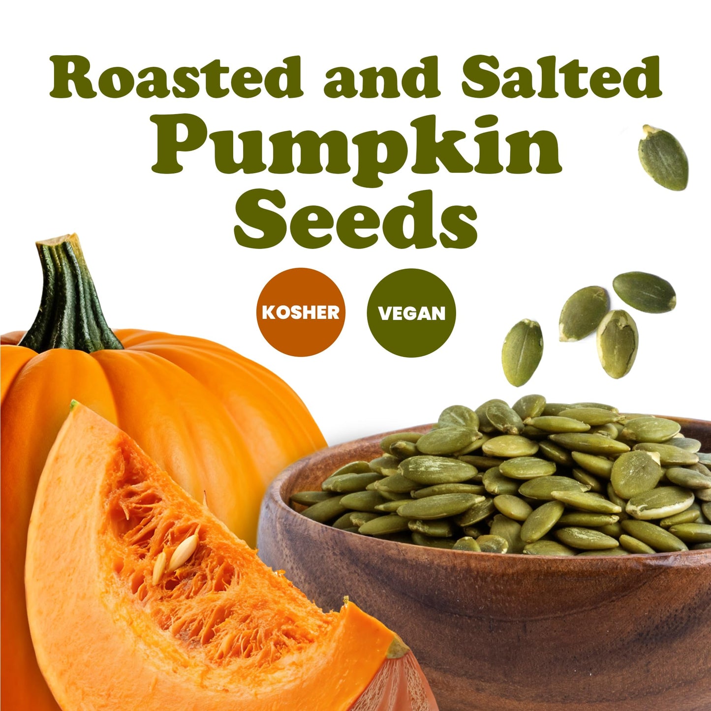 Food to Live Dry Roasted Pumpkin Seed with Himalayan Salt, 8 Ounces - Oven Roasted Pepitas, Lightly Salted, No Oil, Perfect for Baking and Salads