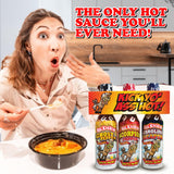 Kick Yo' As Hot Sauce Bottles Gift Set - Ghost Pepper, Scorpion and Carolina Reaper Hot Sauces - Try if you dare! - Perfect Stocking Stuffers or
